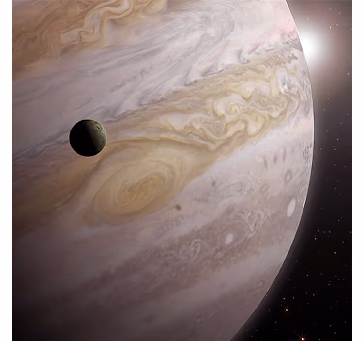 Rollo fenster wohnzimmer mit zwei beigen planeten - TenStickers