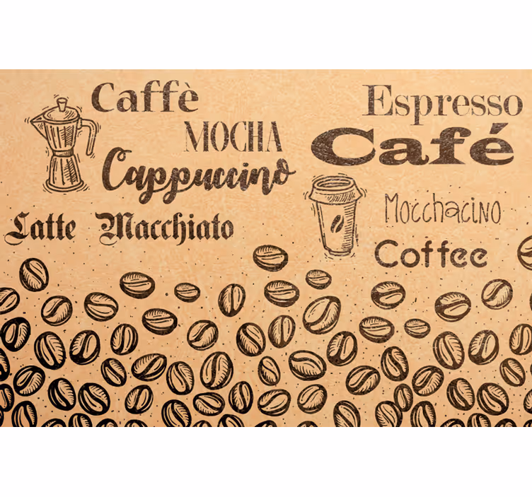 Rollo fenster beige für liebevollen italienischen kaffee - TenStickers