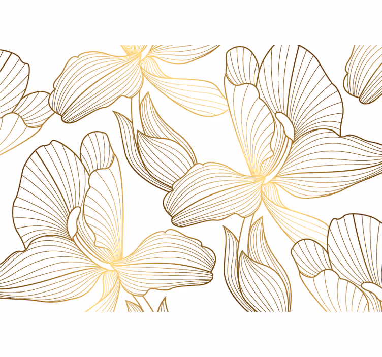 Rollo fenster schlafzimmer mit goldenen blumen - TenStickers