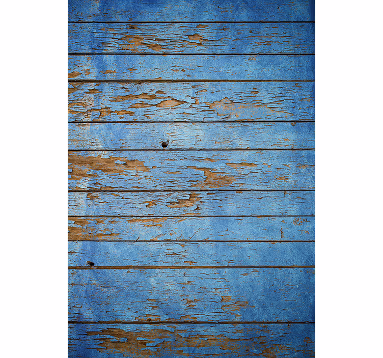 Rollo fenster schlafzimmer in blauem holzdesign - TenStickers