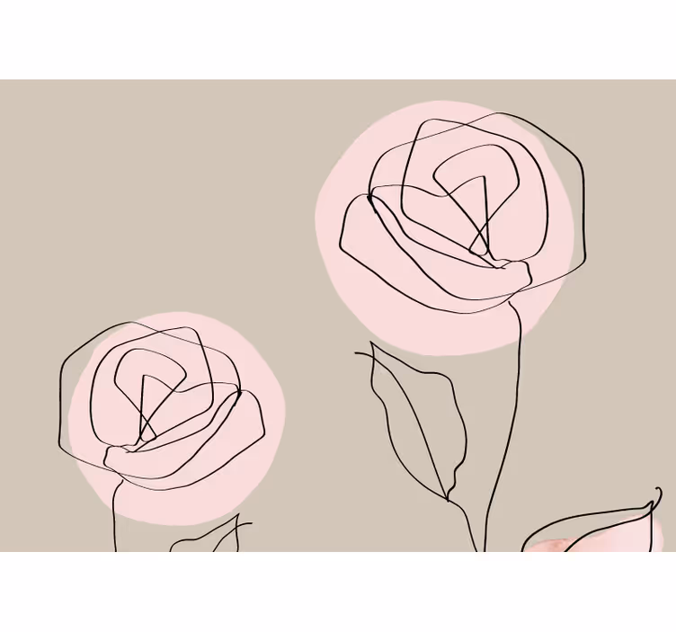 Rollo fenster beige aquarell weiße rosen abstrakt - TenStickers