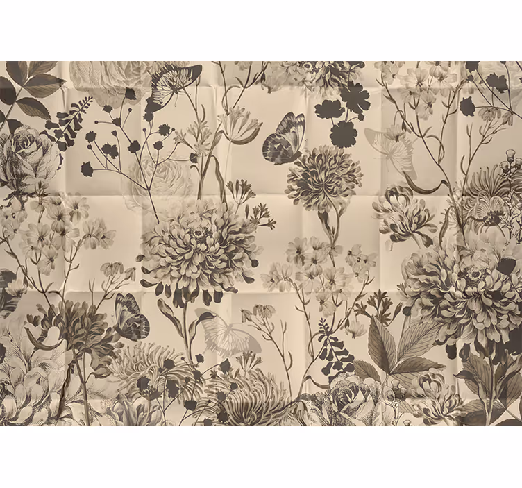 Rollo fenster schlafzimmer mit beigem blumenmuster - TenStickers