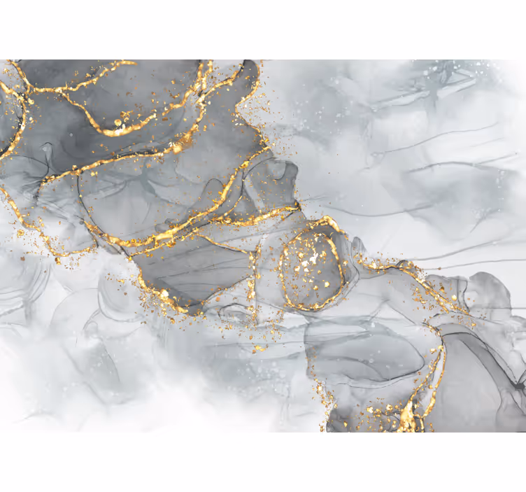 Rollo fenster schlafzimmer mosaikwand grau und gold - TenStickers