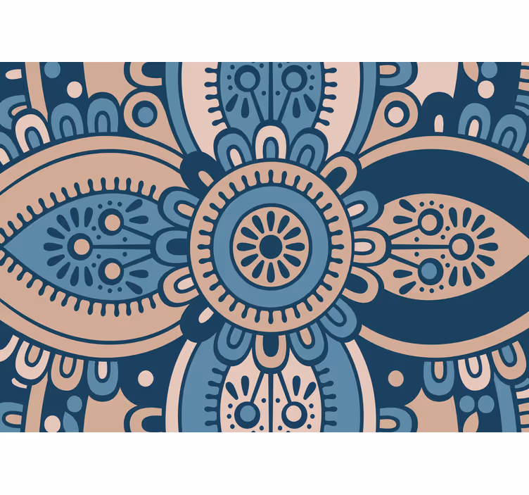 Rollo fenster schlafzimmer blaues florales mandala - TenStickers