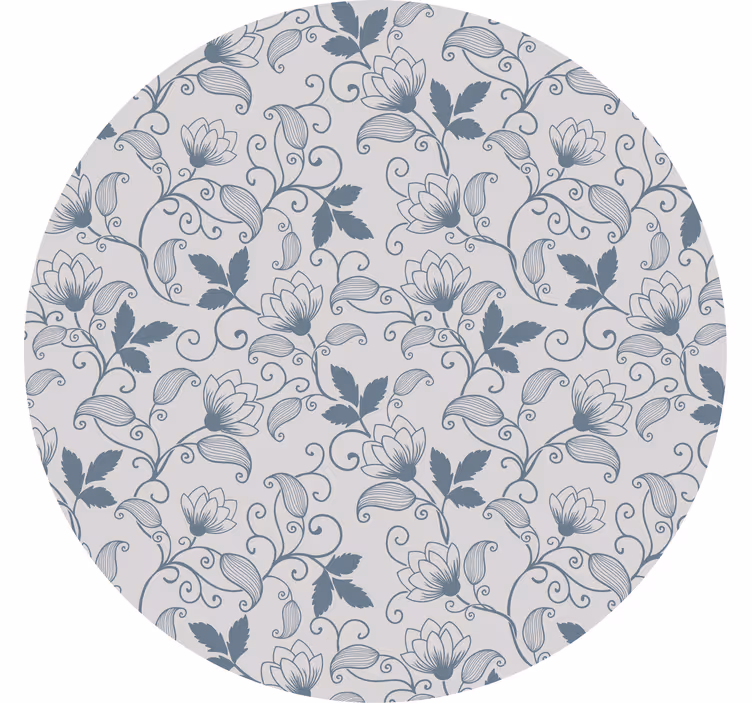 Rollo fenster grau mit floralem blauen hamptons-muster - TenStickers