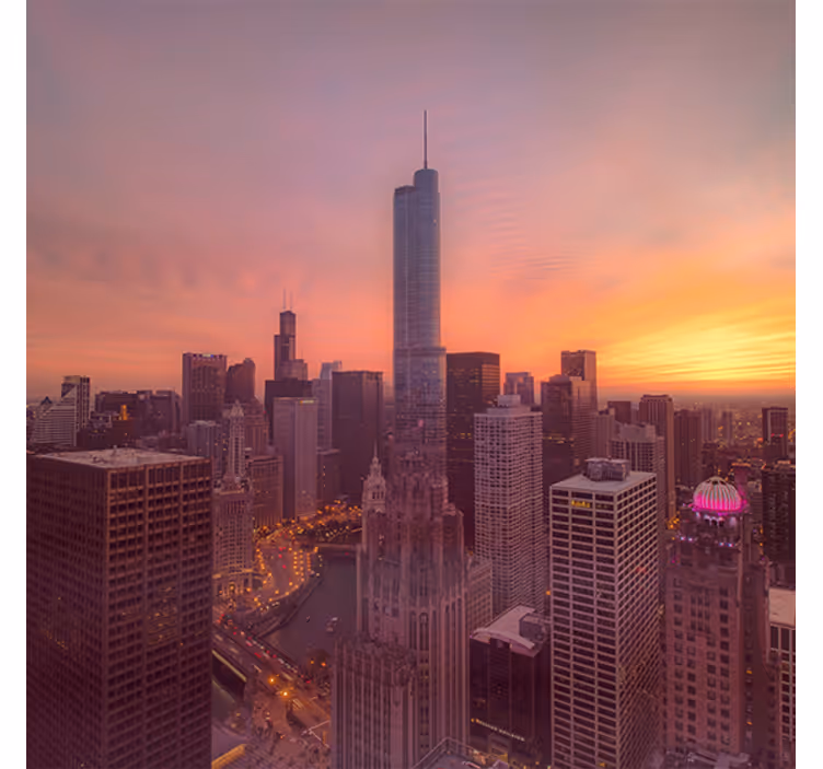 Rollo fenster wohnzimmer new yorker sonnenuntergang - TenStickers