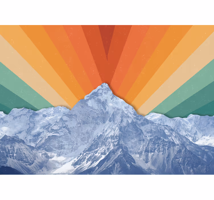 Rollo fenster wohnzimmer berge in boho farben - TenStickers