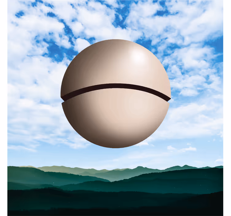 Rollo fenster wohnzimmer magritte kugel - TenStickers