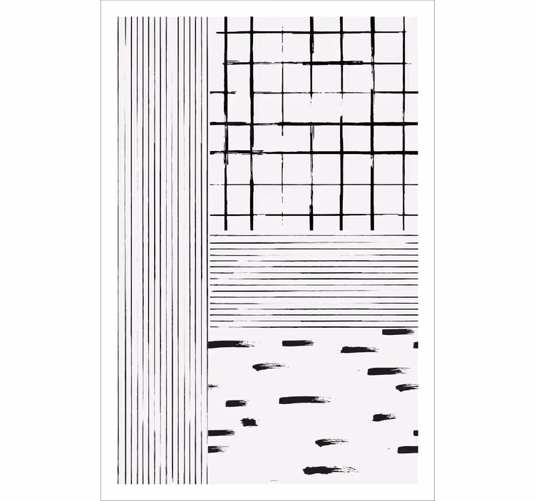 Rollo fenster wohnzimmer mit schwarzen linien - TenStickers