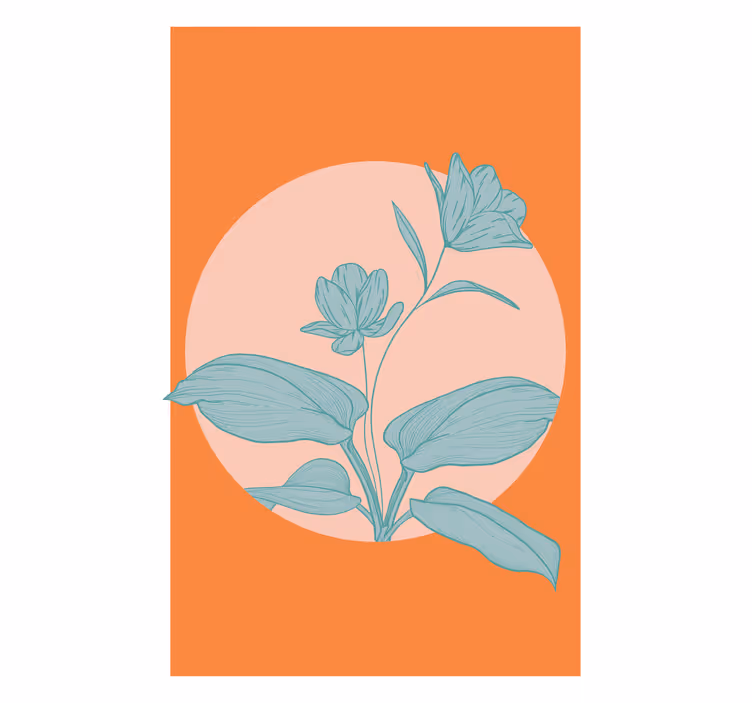 Rollo fenster wohnzimmer blaue blume - TenStickers
