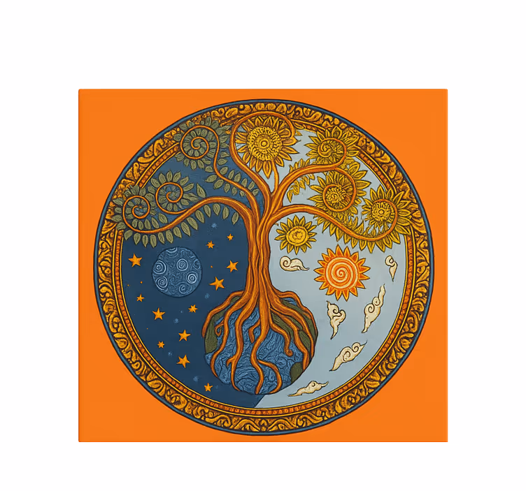 Rollo fenster wohnzimmer lebensbaum spirituell - TenStickers