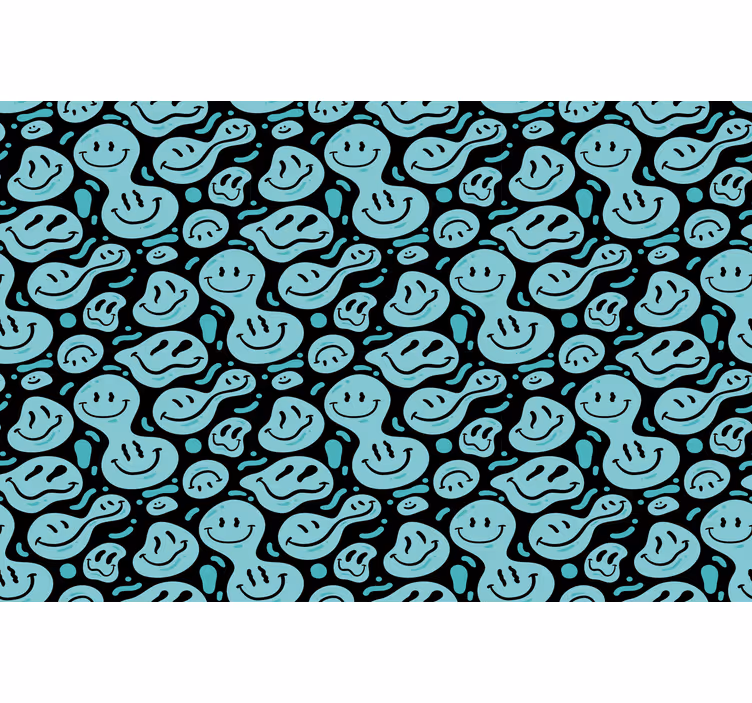 Rollo fenster schlafzimmer mit verzerrten smileys - TenStickers