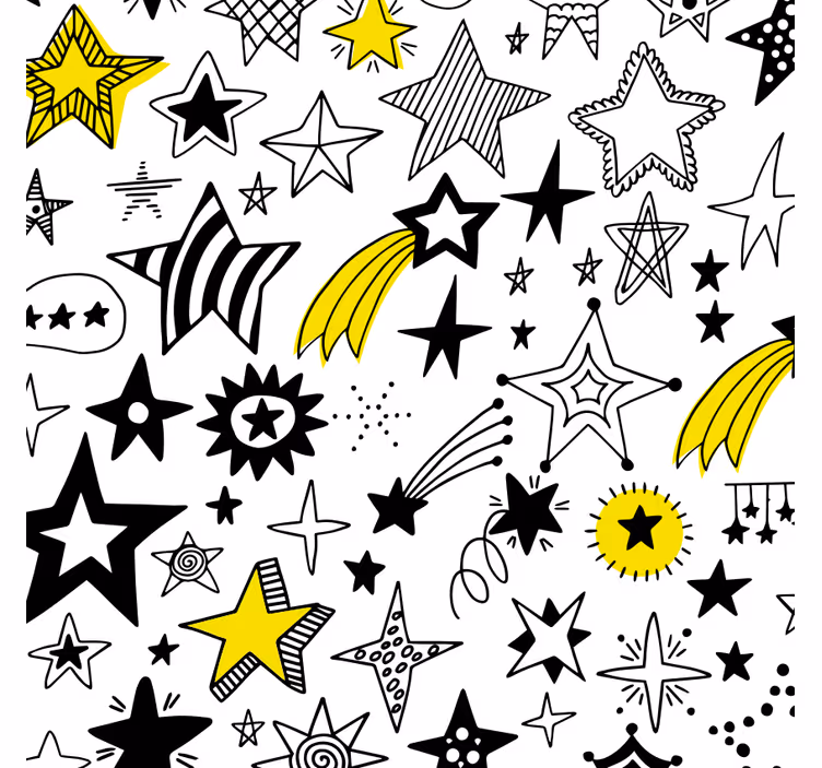 Rollo fenster schlafzimmer mit doodle sterne design - TenStickers