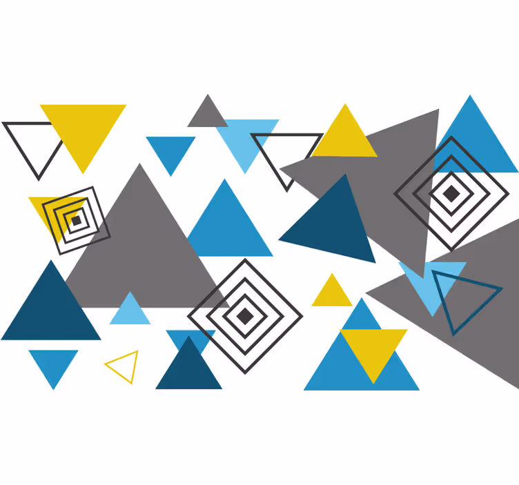 Rollo fenster schlafzimmer mit blau-gelbem nordic-muster - TenStickers