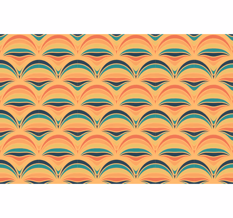 Rollo fenster schlafzimmer mit orangefarbenen 70er linien - TenStickers