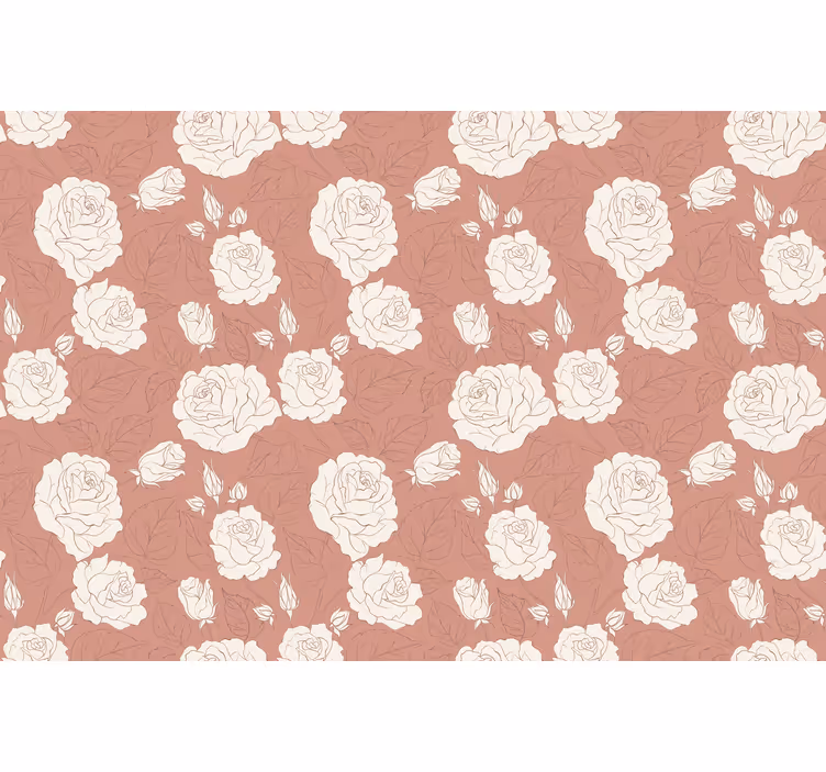 Rollo fenster schlafzimmer große terracotta-rosen - TenStickers
