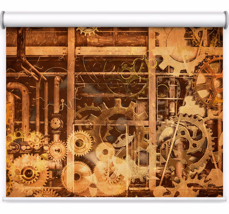 Rollo fenster schlafzimmer retro 3d industrie rohre gold - TenStickers