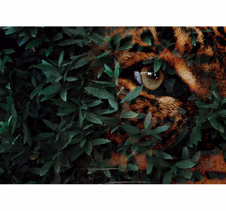 Rollo fenster schlafzimmer mit grünem blätter-tiger - TenStickers