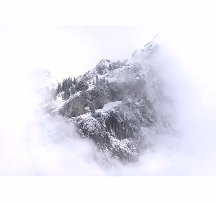 Rollo fenster weiß wandtapete verschneite berglandschaft - TenStickers