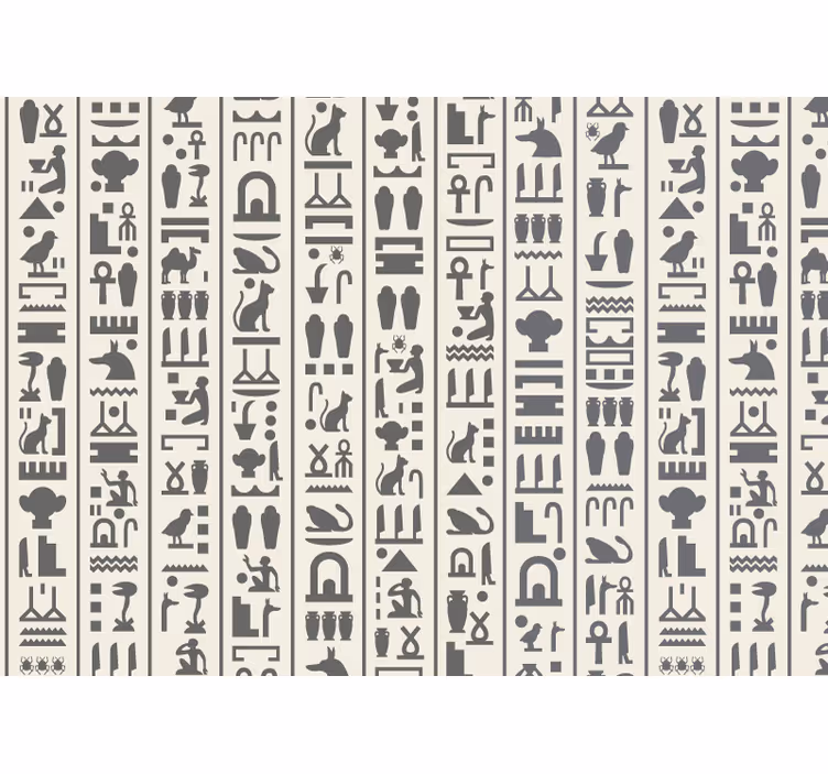 Rollo fenster weiß mit hieroglyphen-muster - TenStickers