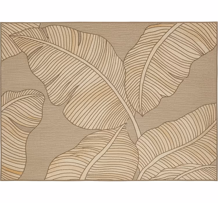 Rollo fenster wohnzimmer beige großes blatt design - TenStickers