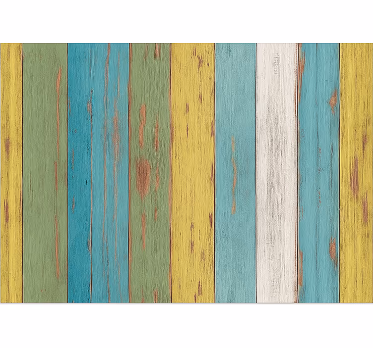 Rollo fenster wohnzimmer in buntem gewaschenem holzlook - TenStickers