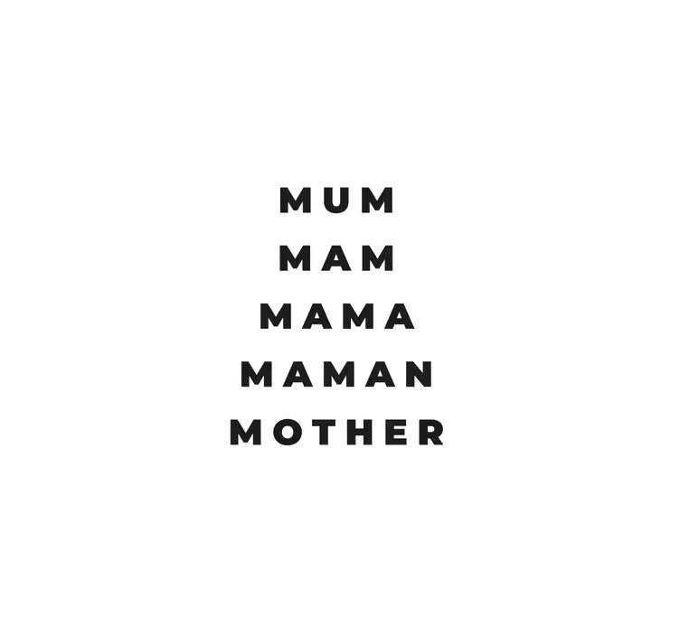 Rollo fenster wohnzimmer mama in verschiedenen sprachen - TenStickers