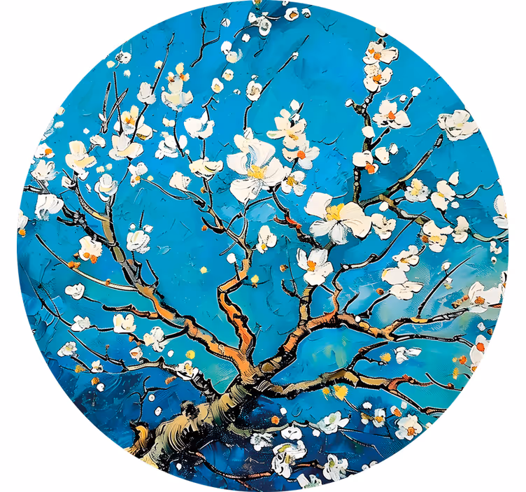 Rollo fenster schlafzimmer mit rundem blauen blumenmuster - TenStickers
