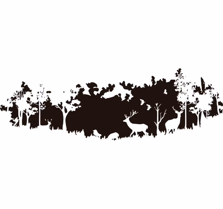 Rollo fenster schlafzimmer waldszene silhouette - TenStickers