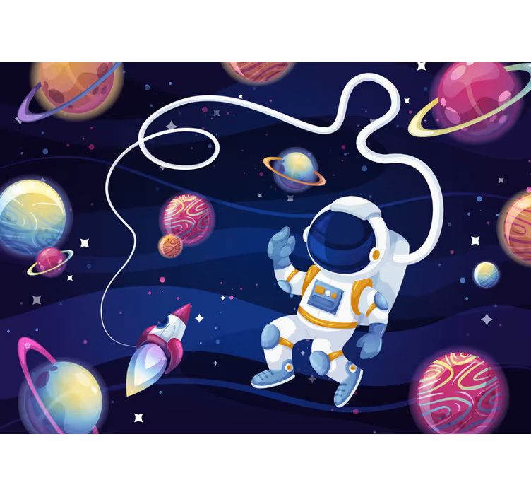 Rollo fenster kinderzimmer astronauten und raketen - TenStickers