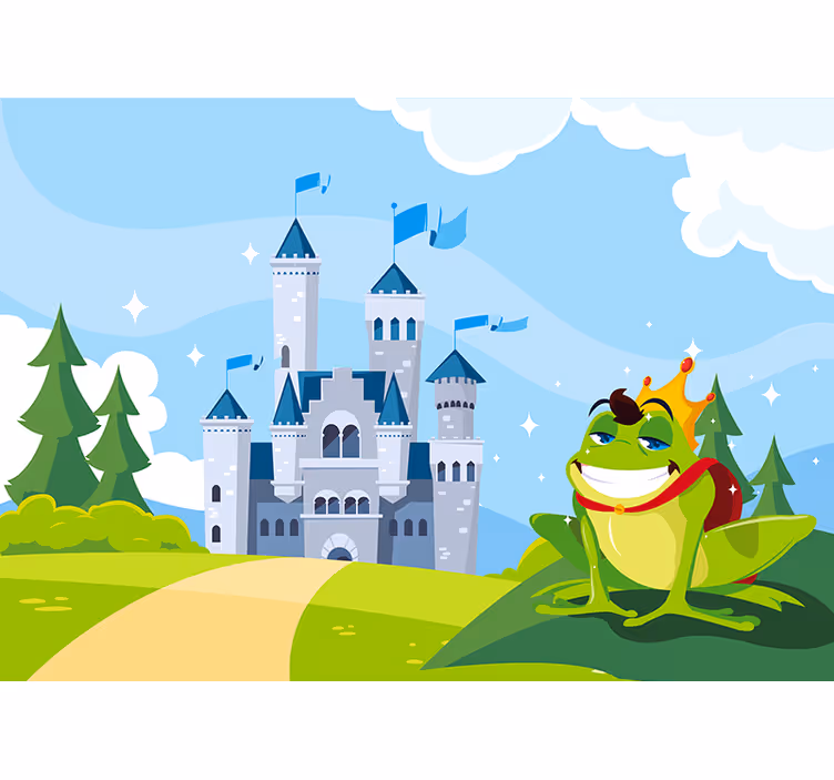 Rollo fenster kinderzimmer froschkönig mit schloss märchen - TenStickers