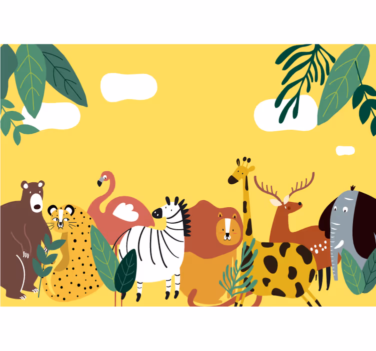 Rollo fenster kinderzimmer mit verschiedenen wildtieren - TenStickers