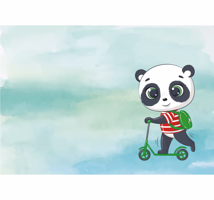 Rollo fenster kinderzimmer panda t-shirt - TenStickers