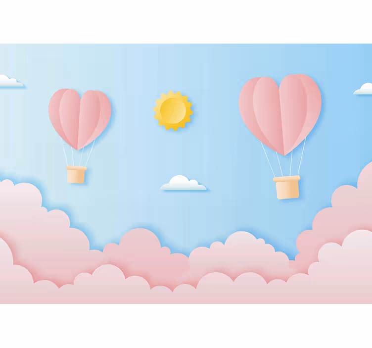 Rollo fenster kinderzimmer mit papierdesign heißluftballons - TenStickers