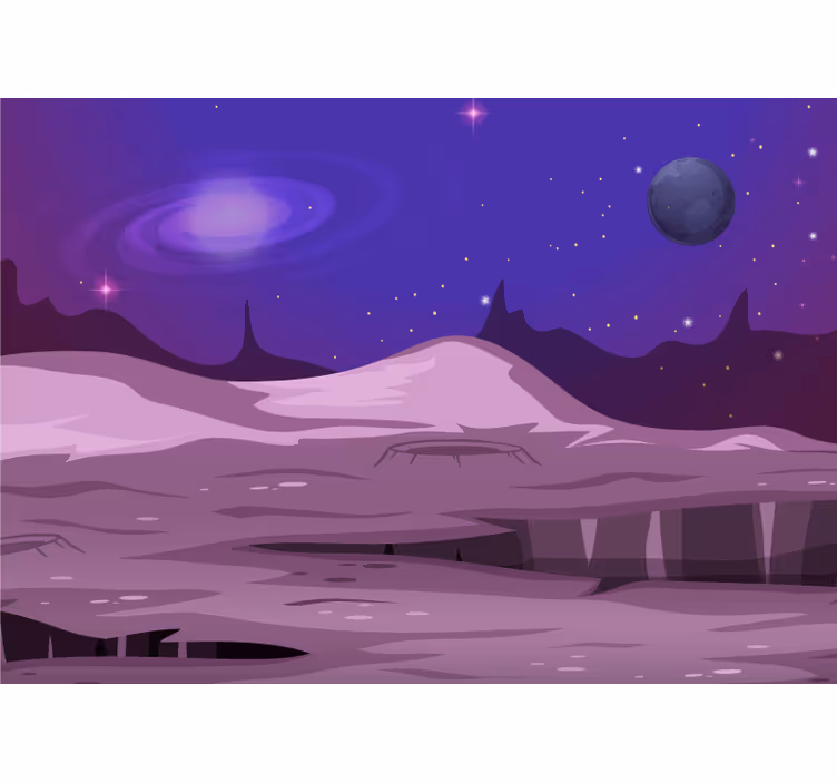 Rollo fenster kinderzimmer landschaft fremden planeten - TenStickers