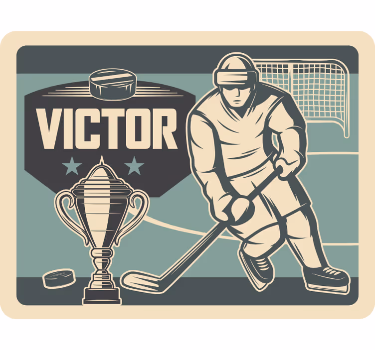 Rollo fenster kinderzimmer hockeyspieler mit namen - TenStickers