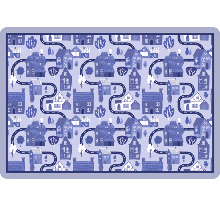 Rollo fenster kinderzimmer nordic blau dorf - TenStickers