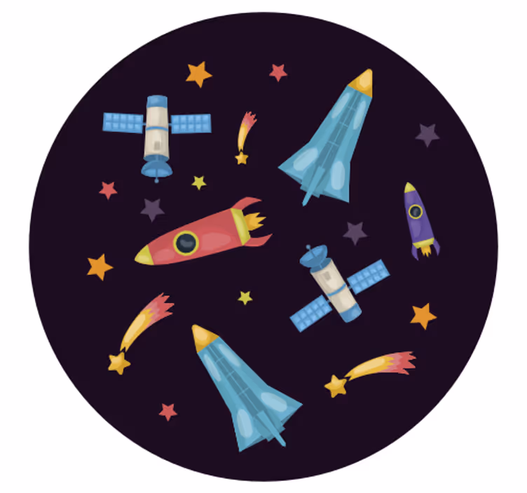 Rollo fenster kinderzimmer mit raketen und planeten - TenStickers