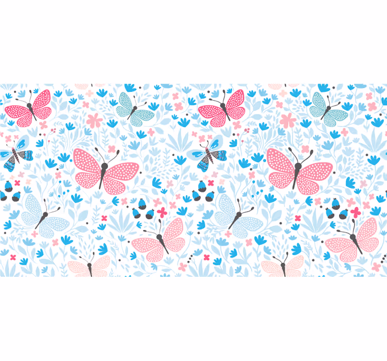 Rollo fenster kinderzimmer mit blauen motiven in rosa - TenStickers