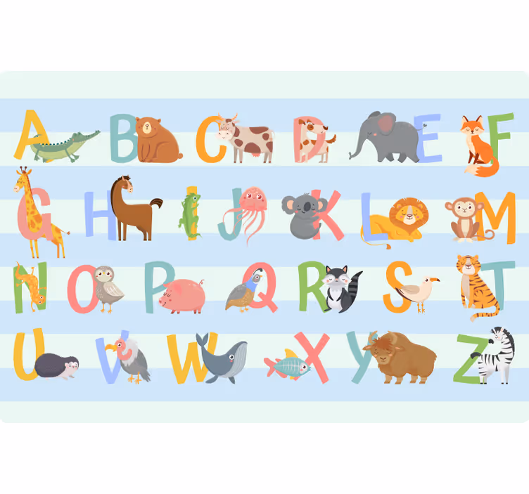 Rollo fenster kinderzimmer mit figurenalphabet - TenStickers