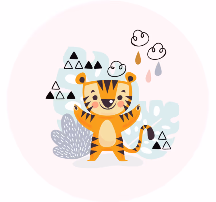 Rollo fenster kinderzimmer tigerzeichnung - TenStickers