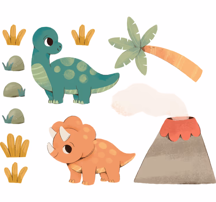 Rollo fenster kinderzimmer dino aquarell design - TenStickers