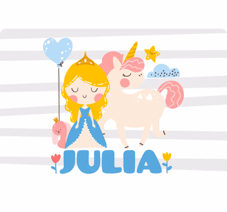 Rollo fenster kinderzimmer mit cartoon prinzen und einhorn - TenStickers