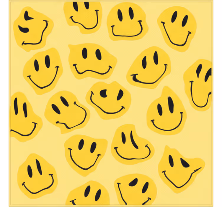 Rollo fenster kinderzimmer verzerrte smiley-gesichter - TenStickers