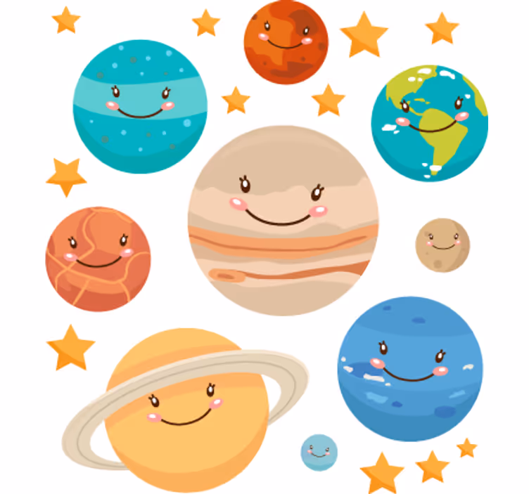 Rollo fenster kinderzimmer sticker planeten sonnensystem - TenStickers