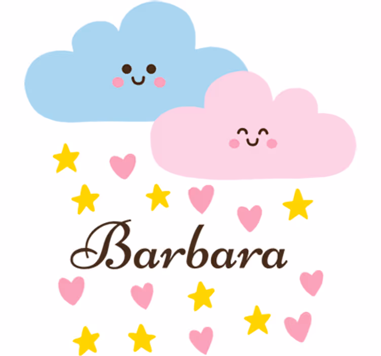 Rollo fenster kinderzimmer wolke blau und rosa mit name - TenStickers