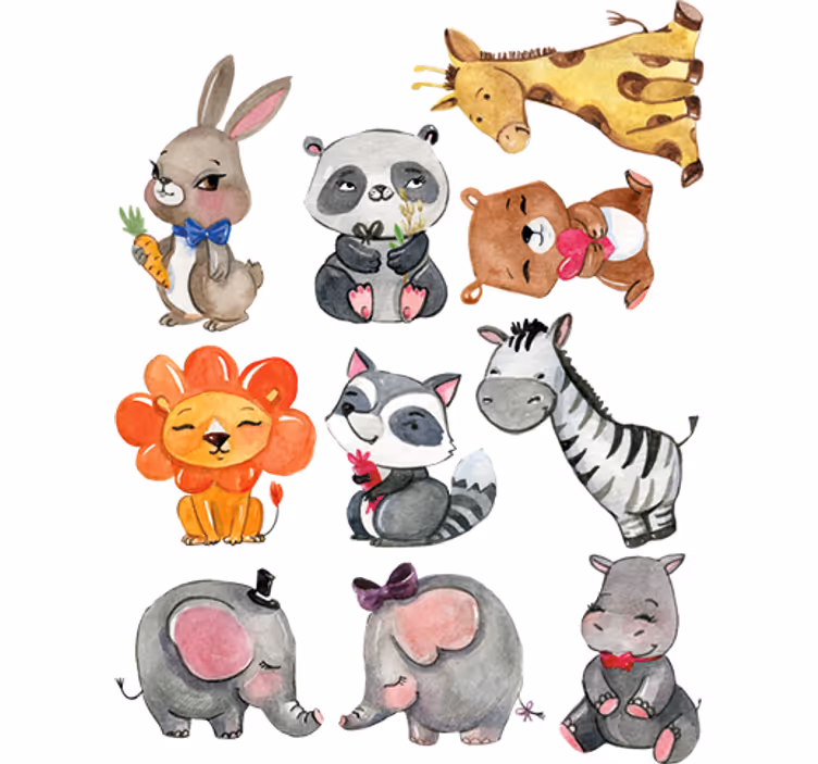 Rollo fenster kinderzimmer mit dschungel tierstickern - TenStickers