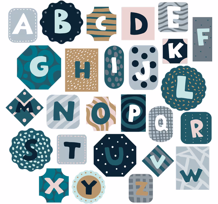 Rollo fenster kinderzimmer mit alphabetischen aufklebern - TenStickers
