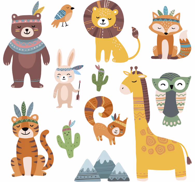 Rollo fenster kinderzimmer mit lustigen tiermotiven - TenStickers