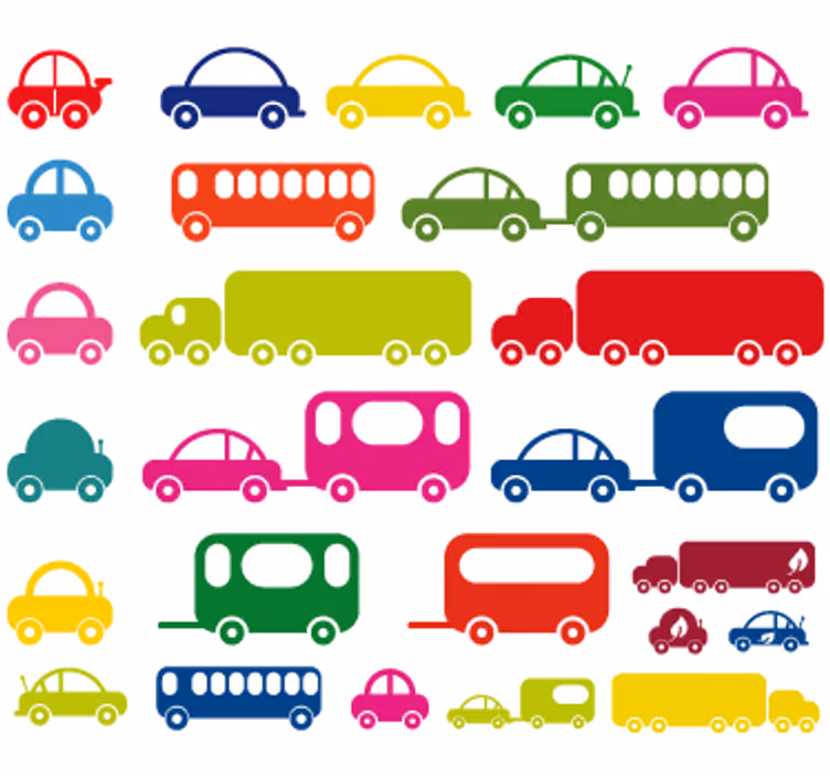 Rollo fenster kinderzimmer fahrzeug sticker sammlung - TenStickers